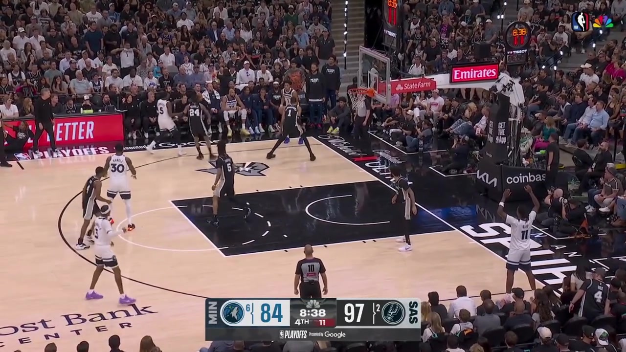 Victor Wembanyama blocks Terrence Shannon Jr's corner 3 attempt3rd block for Wemby