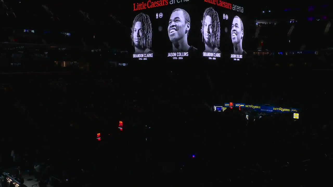 A moment of silence in Detroit for Brandon Clarke and Jason Collins before the game Rest in Peace