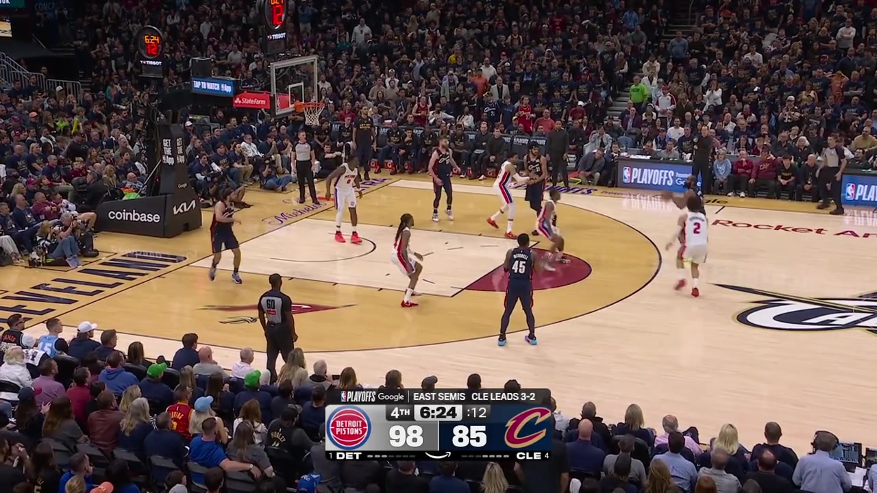 James Harden falls down and takes a rest on the floor mid-possession but the tactical energy conservation backfires as his sweat causes Dean Wade to slip and give a turnover