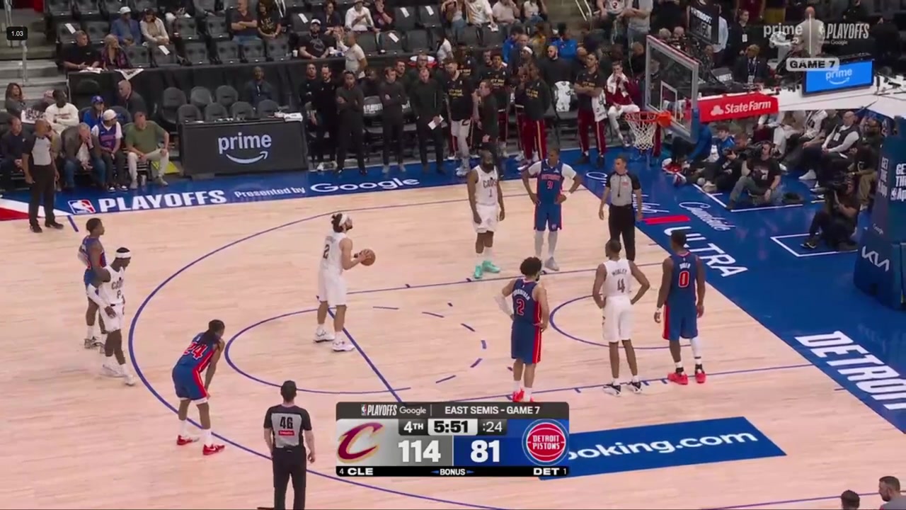 Prime broadcast graphic doesn't include Jalen Duren in the list of Key Free Agents for the Detroit Pistons