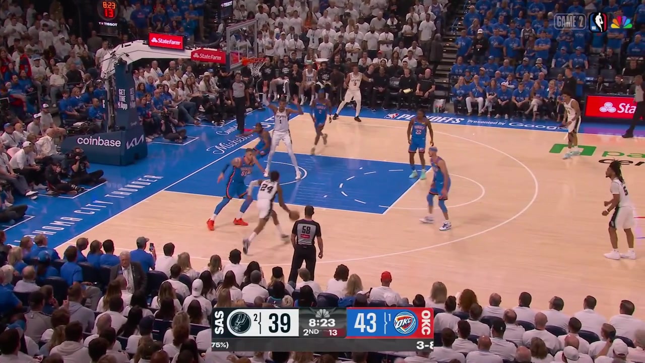 Stephon Castle with a monster poster dunk on Isaiah Hartenstein with replays