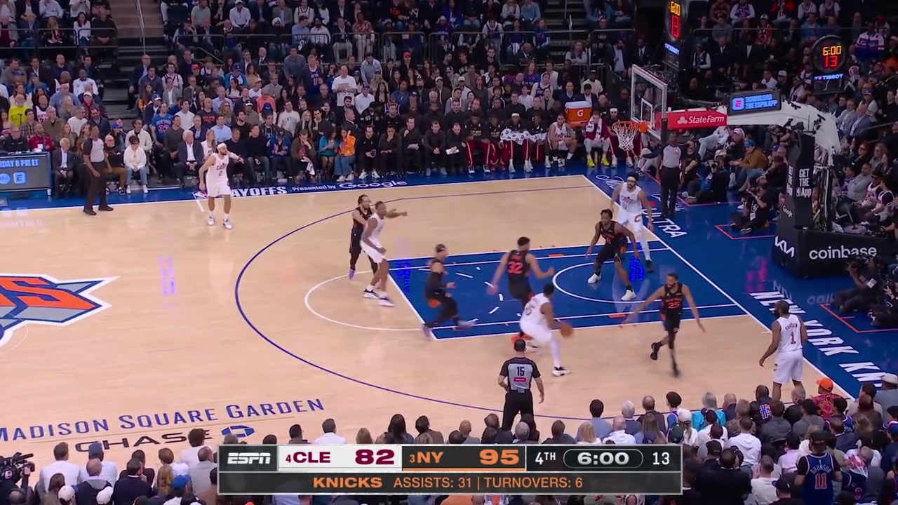 James Harden with the corner 3 to cut the Knicks' lead to 10