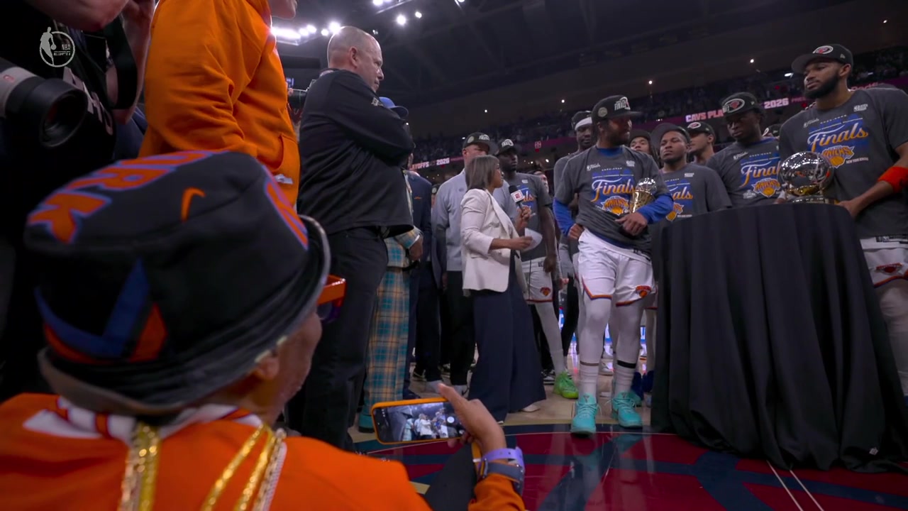 Karl-Anthony Towns postgame interview after the Knicks clinched the NBA Finals