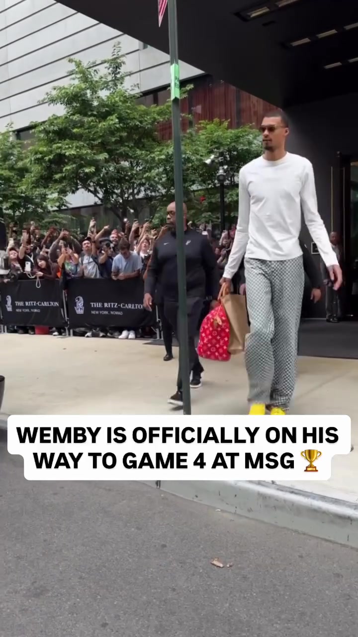 Victor Wembanyama Leaves His Hotel and Makes His Way To MSG For Game 4