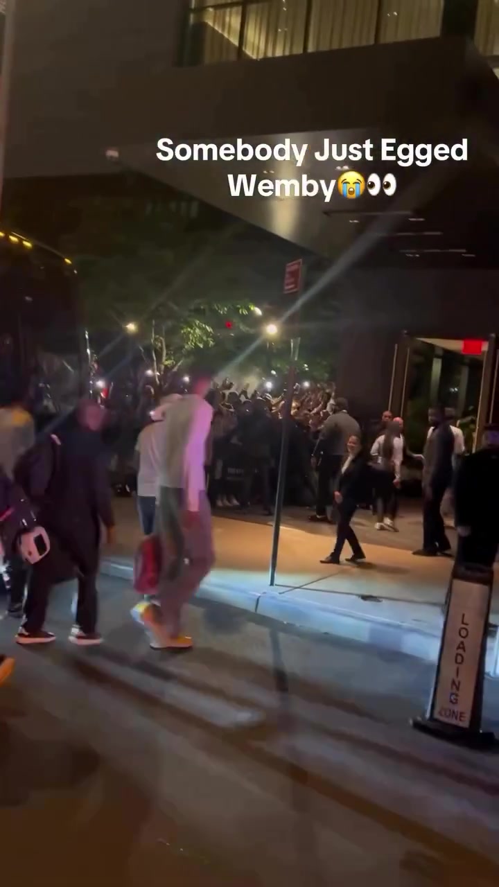 Victor Wembanyama gets an egg thrown to his head by Knicks fan after tough game 4 loss
