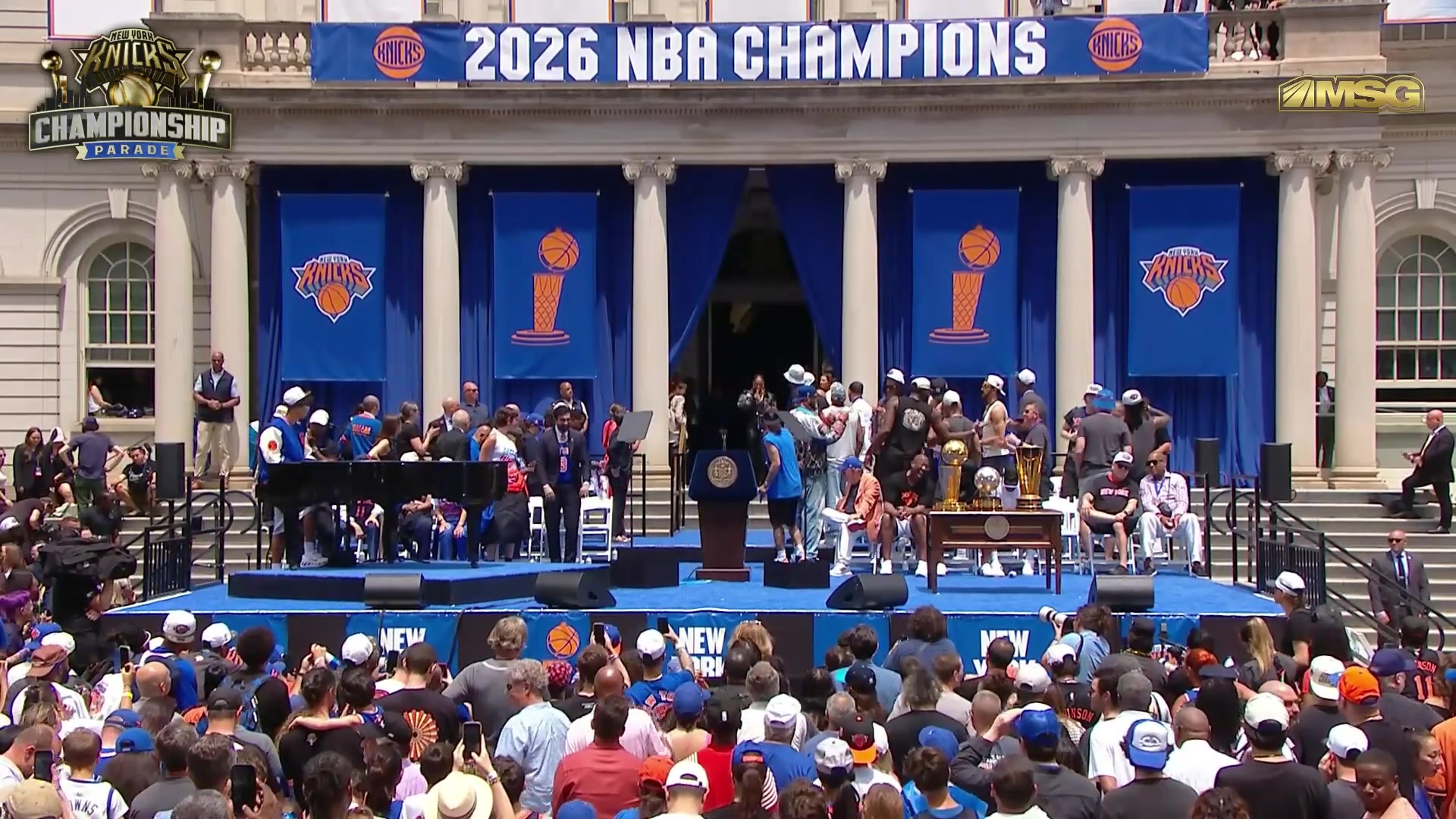 Alicia Keys Sings Empire State of Mind at Knicks Championship Parade With Knicks Team Zohran Mamdani More Celebrities