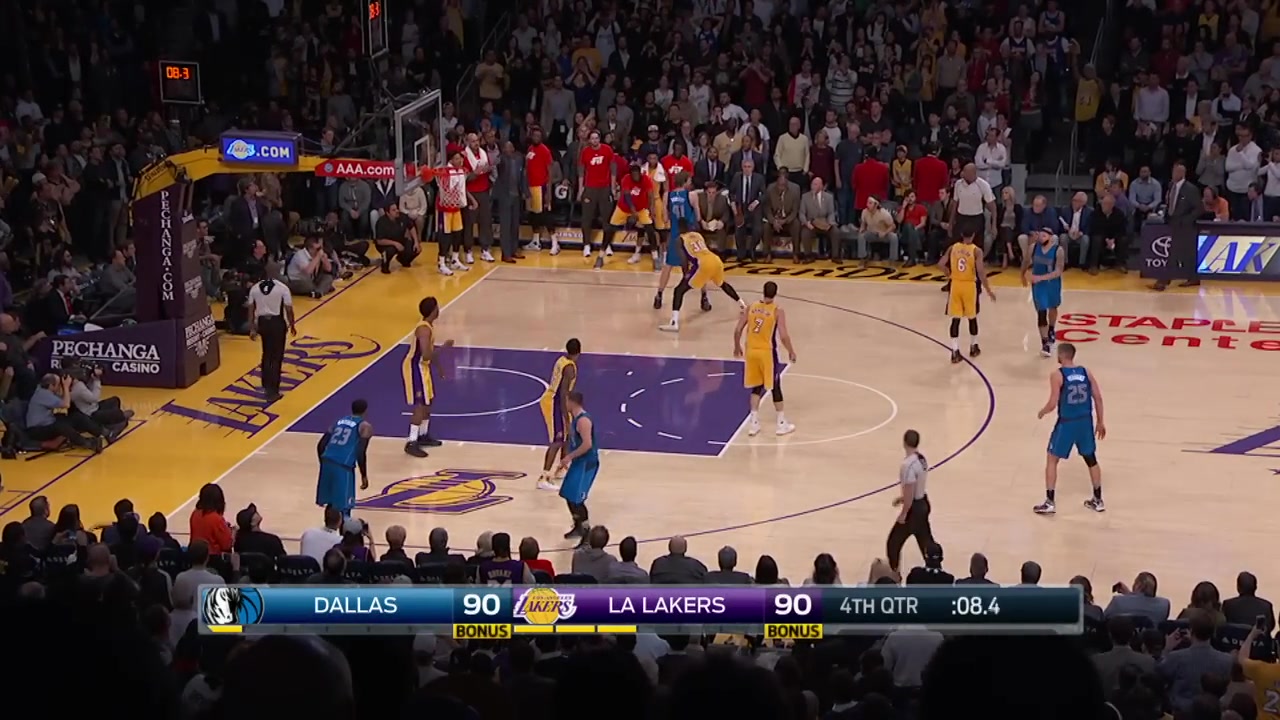 Dirk Nowitzki hits a mid-range game winner vs the Lakers 2016