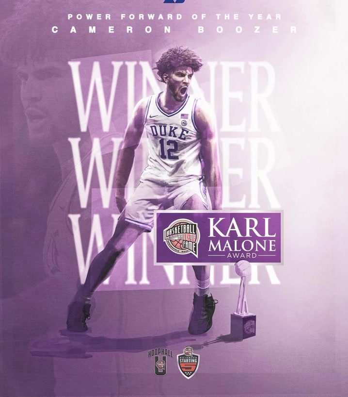 Cameron Boozer is the most recent winner of the Karl Malone Award