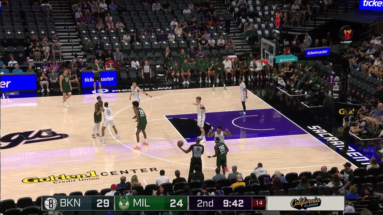 Kobe Stewart with the dunk and the high arc contested 3