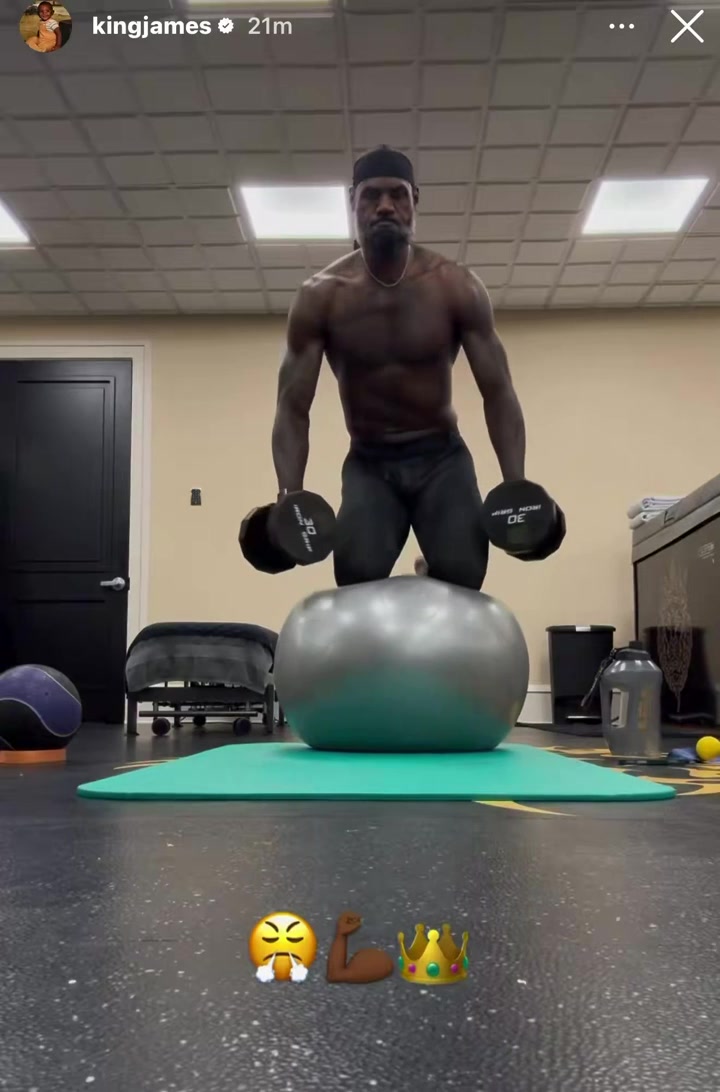 41 years and 188 days old LeBron James is at the gym
