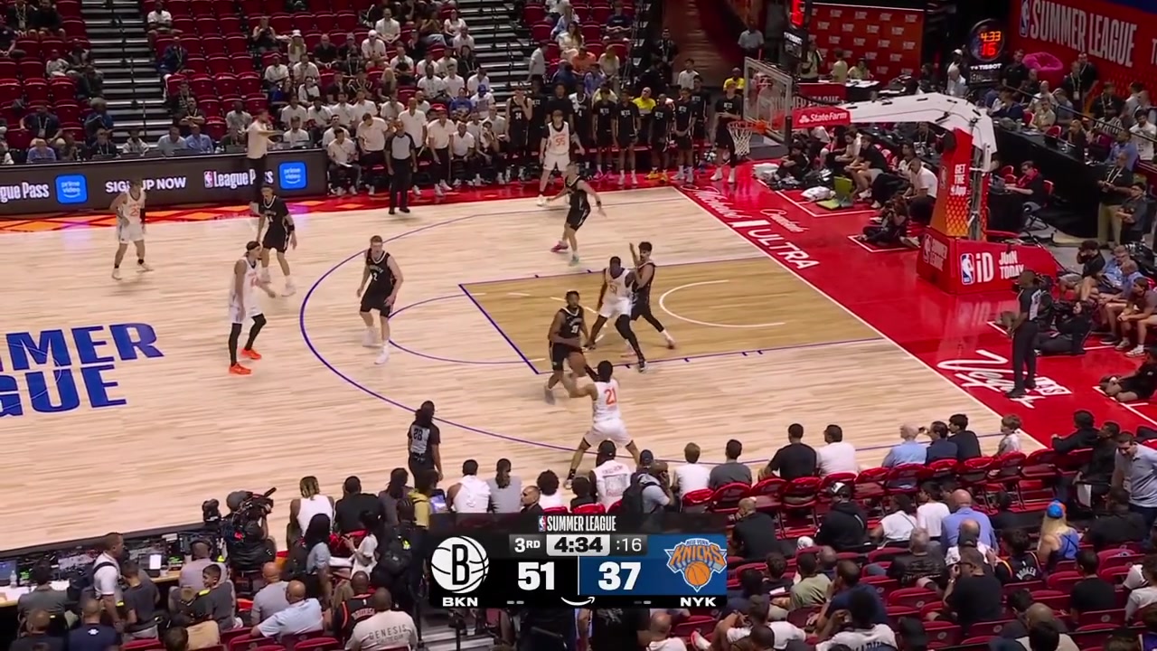 The Knicks with another turnover and Egor Dmin lobs it to Danny Wolf for the alley-oop dunk with replaysWolf's first 2026 Summer League bucket
