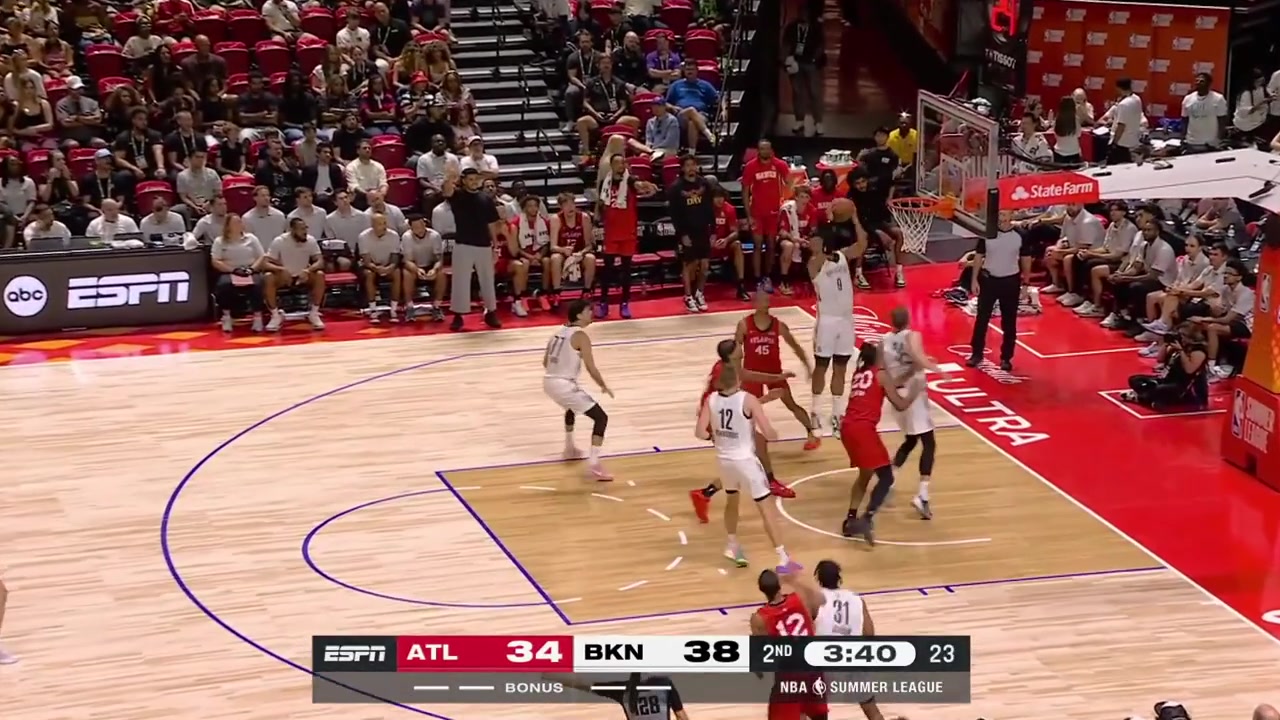Joshua Jefferson grabs the rebound goes coast to coast and finishes with a layup for his first Summer League pointsBen Saraf with the crossover and the layup shortly after