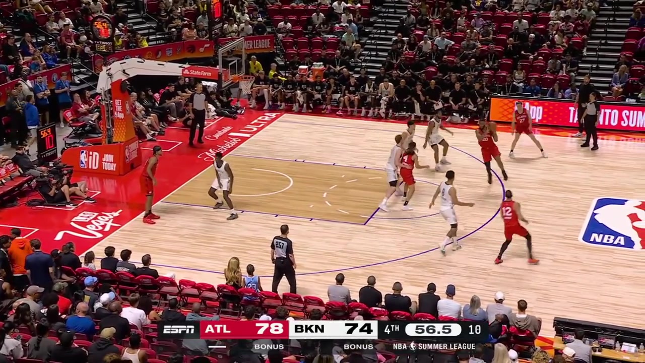 Isaac McKneely hits the logo range dagger 3-pointer over Danny Wolf to seal the win for the Hawks with replaysHis first triple of the night