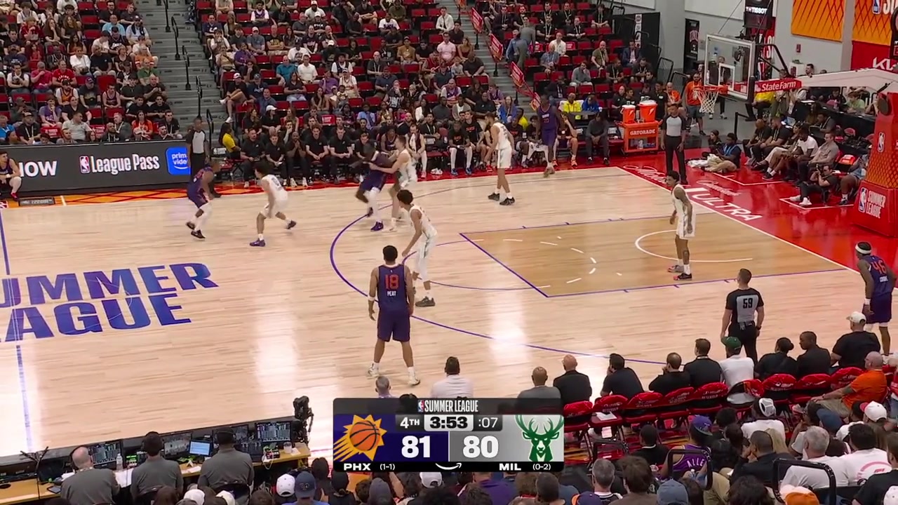 Rasheer Fleming hits a clutch 3 Brayden Burries scores the And-1 on Khaman Maluach and then gets the steal 4th steal and goes coast to coast for the clutch fastbreak layup giving the Bucks the lead with replays