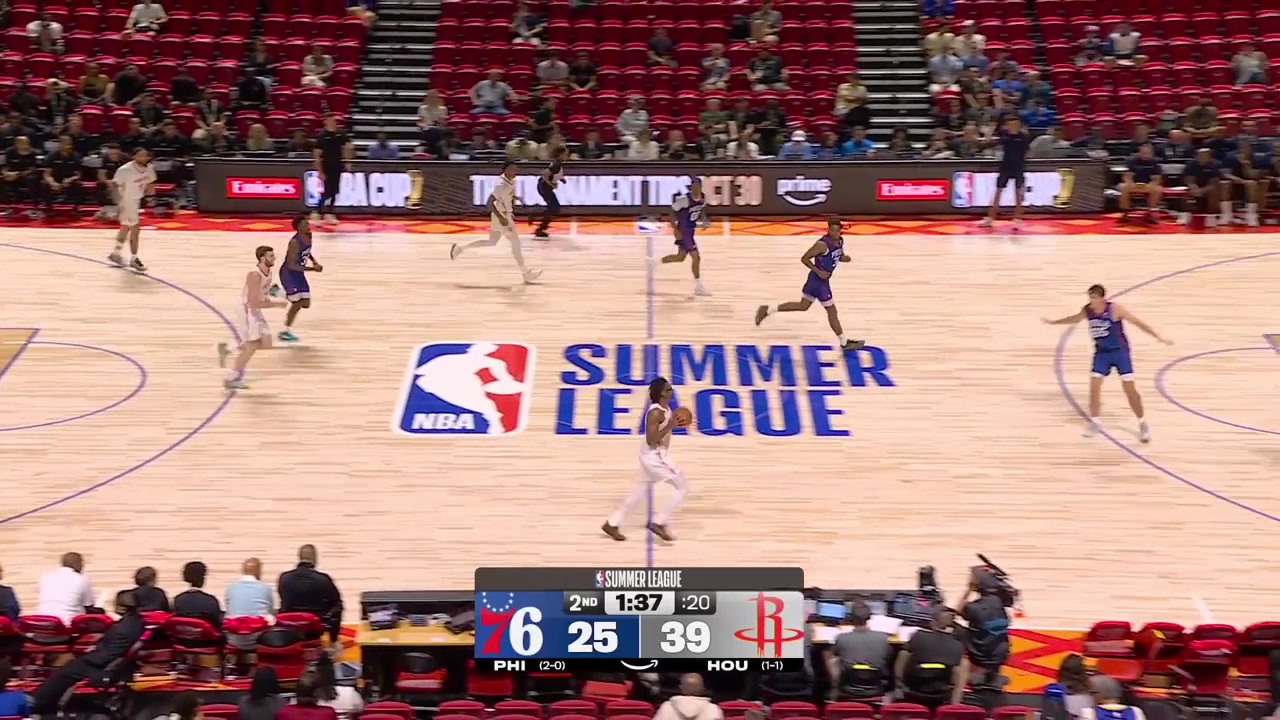 Quadir Copeland with the jab step and then crosses Amani Lyles for the two-handed dunk with a replay