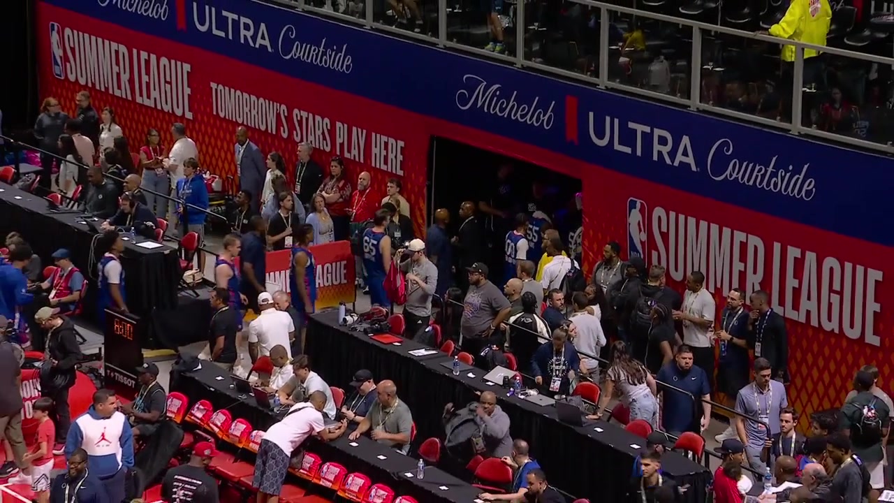 Bruce Thornton postgame interview on the court after the Rockets defeated the 76ers 90-64 - Las Vegas Summer League