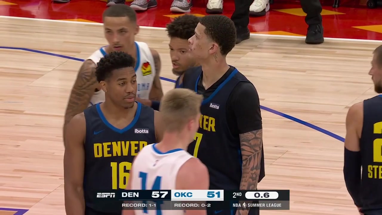 With 06 remaining on the shot clock Trevon Brazile banks in the buzzer-beater 3-pointer to end the 1st half from almost halfcourt with replays