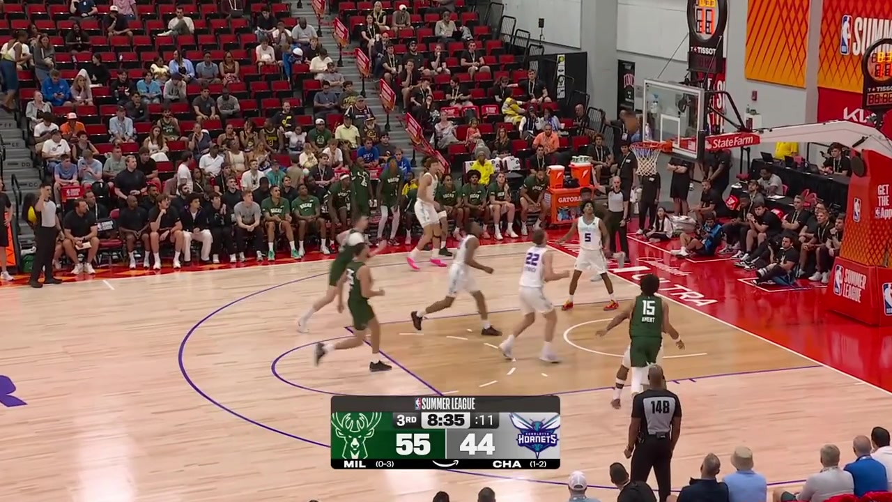 Michael Ajayi with the alley-oop dunk and the putback dunk against the Bucks with replays