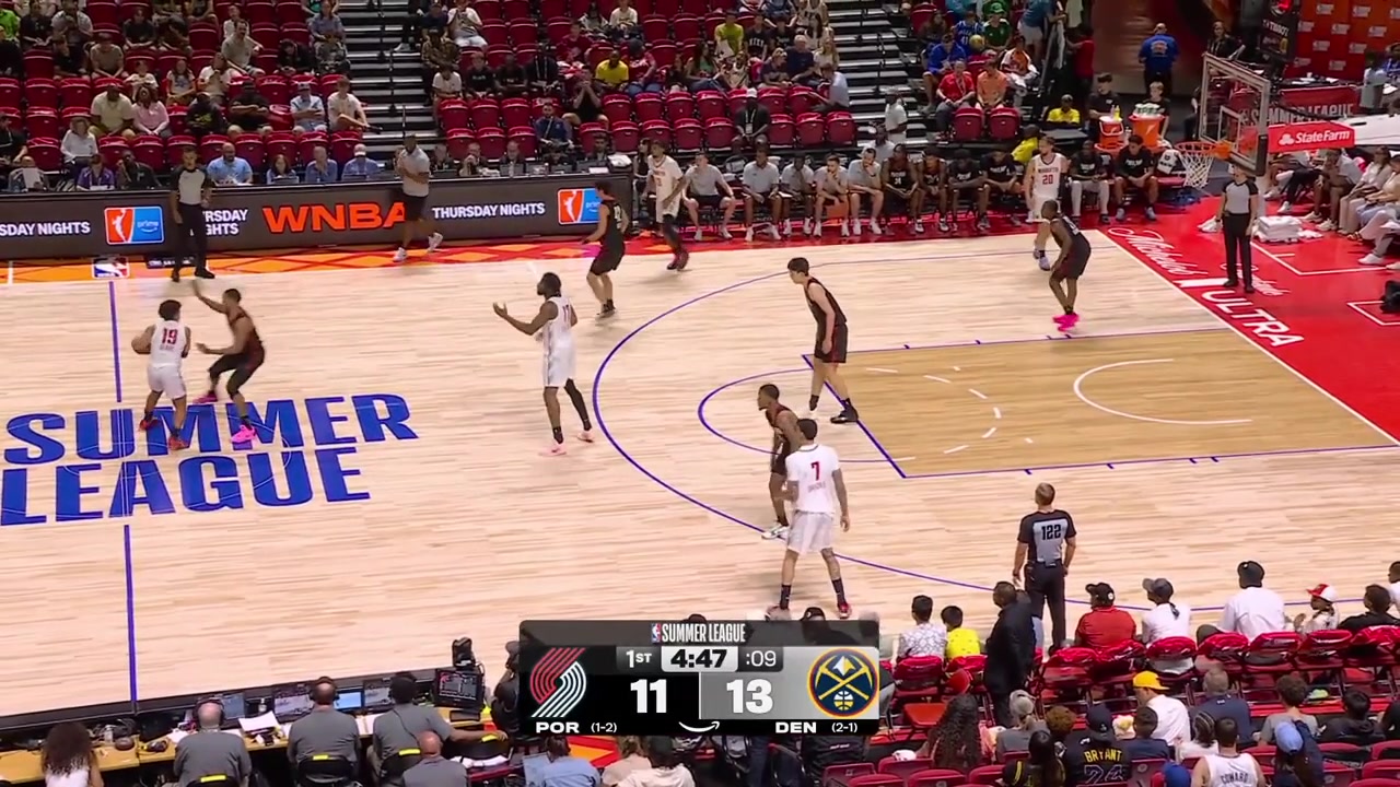 Bryce Hopkins grabs the offensive board and finds Trevon Brazile for the 3-pointer