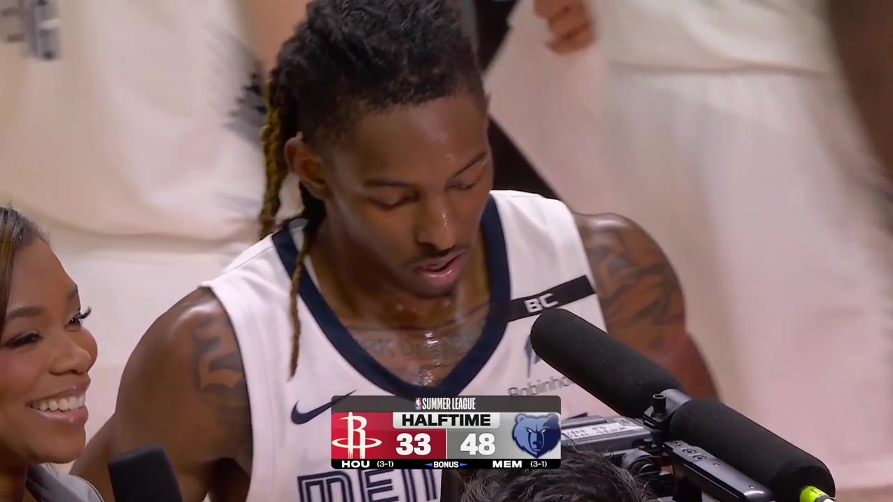 Javon Small's halftime interview - Grizzlies vs Rockets Summer LeagueAbout what makes him jump so high Genetics
