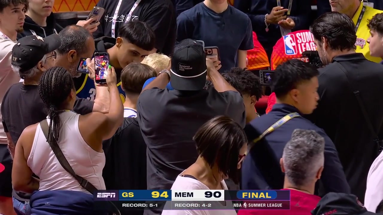 A zoom in on the 2026 NBA Las Vegas Summer League Trophy and the Championship Rings who spin inside their boxes