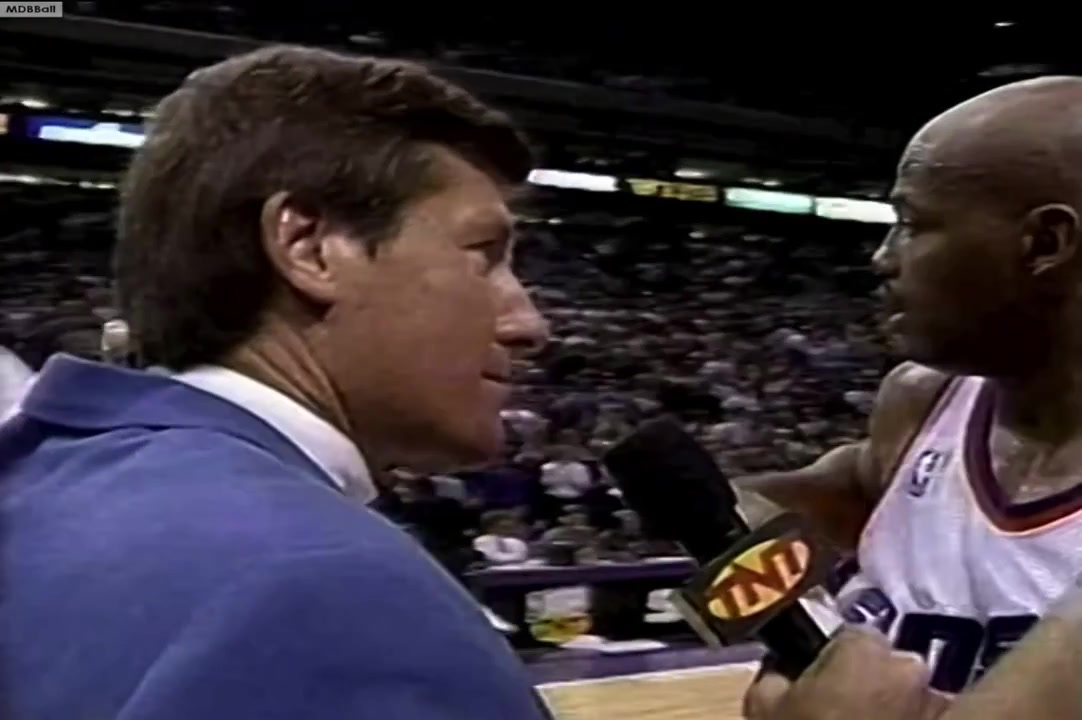 Barkley after beating the 96 bulls mentions the bulls are going to walk through the regular season because theres alot of bad teams due to the expansion