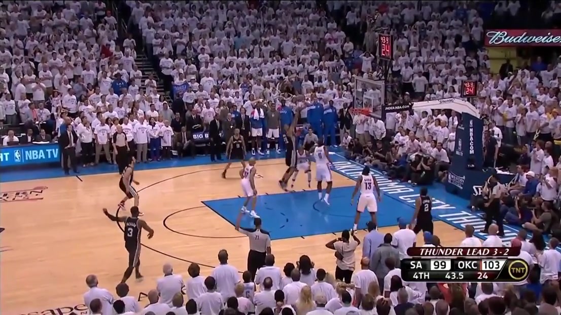 Kendrick Perkins hits the dagger dunk to eliminate the San Antonio Spurs from the Playoffs Kevin Durant Hugs his Family to Celebrate Making The Finals