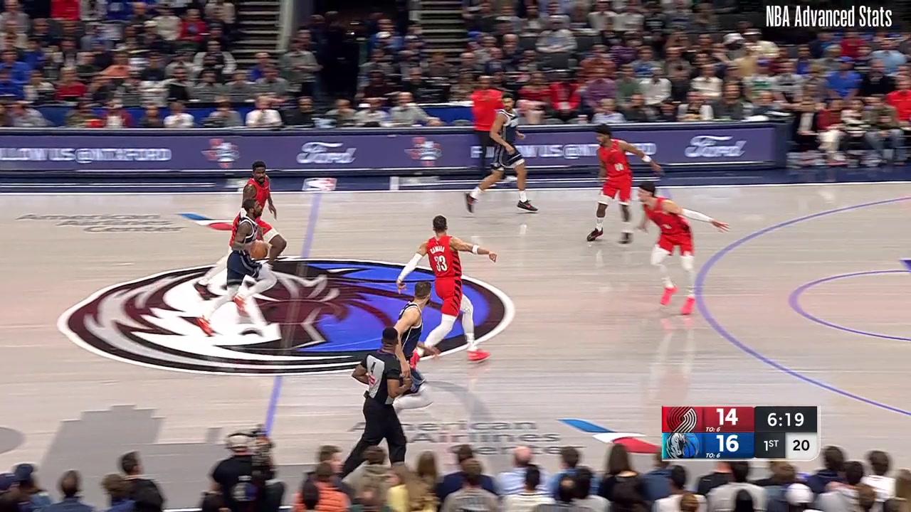 Kyrie drives past Deni Avdija and hits a tough lefty layup