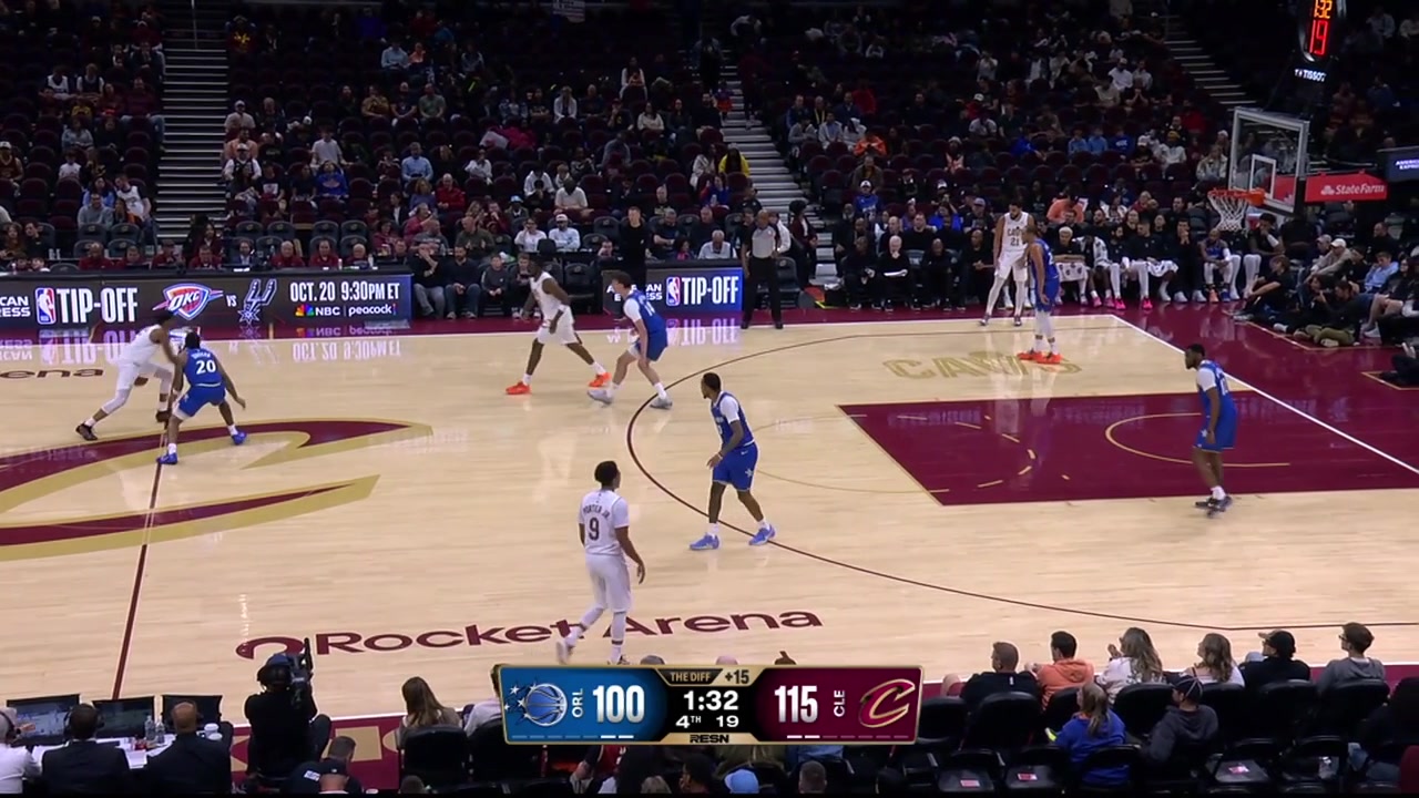 Ernest Udeh Jr with the alley-oop dunk off a lob by the rookie Meleek Thomas