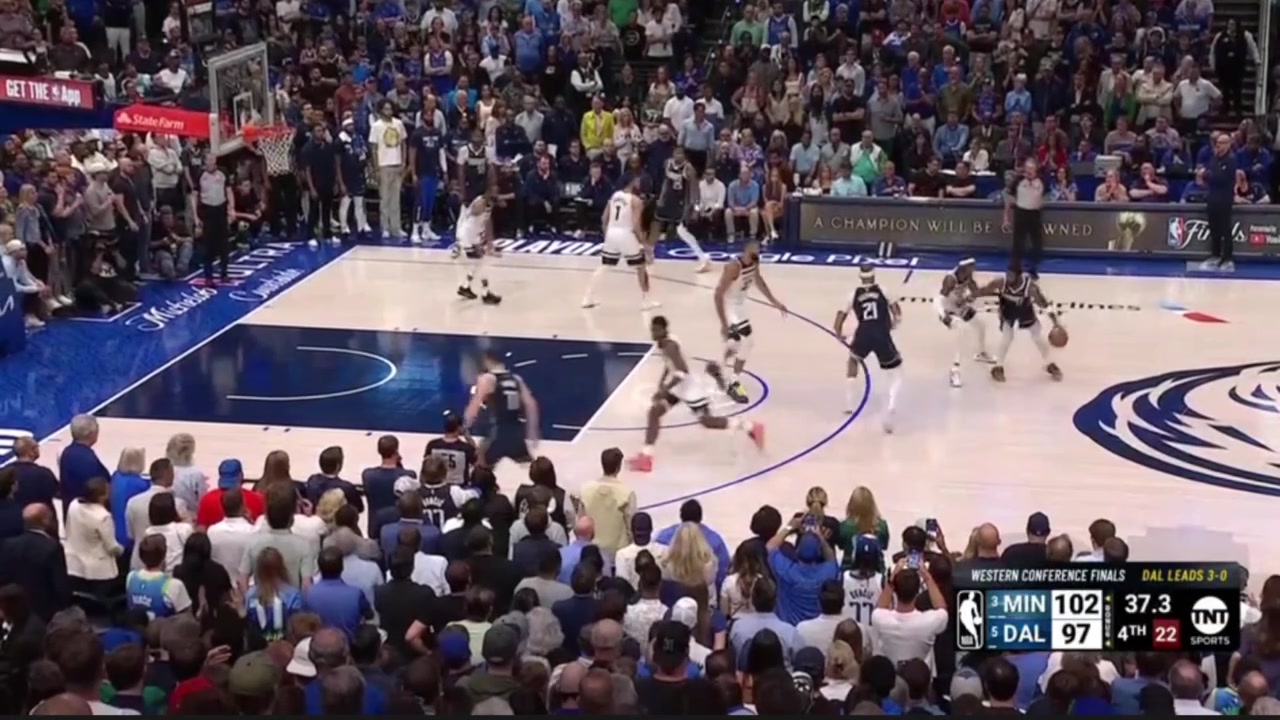 Kyrie with the crucial turnover as he throws it away and gives the ball back to the Wolves