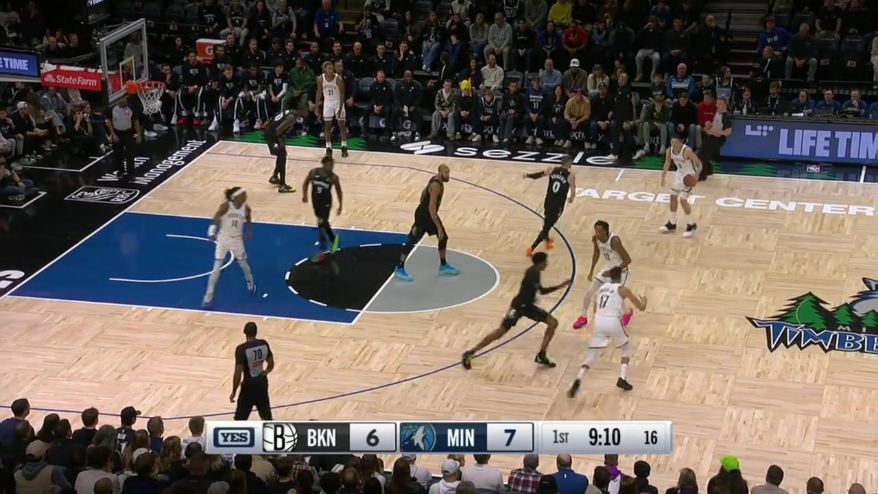 Lowlight Rudy Gobert takes control of the rebound and Julius Randle pokes it out of bounds