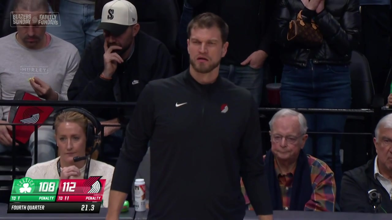 Jaylen Brown cannot reach the inbound pass by Derrick White and Deni Avdija makes both clutch free throws to put the Blazers up 6 with 159 seconds remaining in regulation with a replay