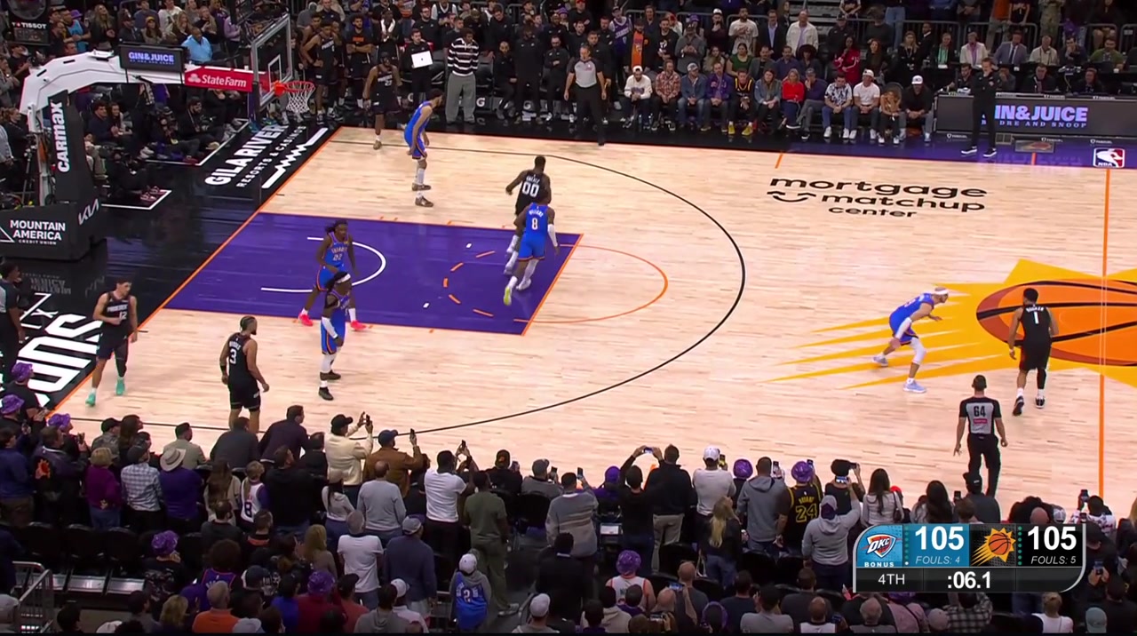 Devin Booker hits the go-ahead 3-pointer against OKC