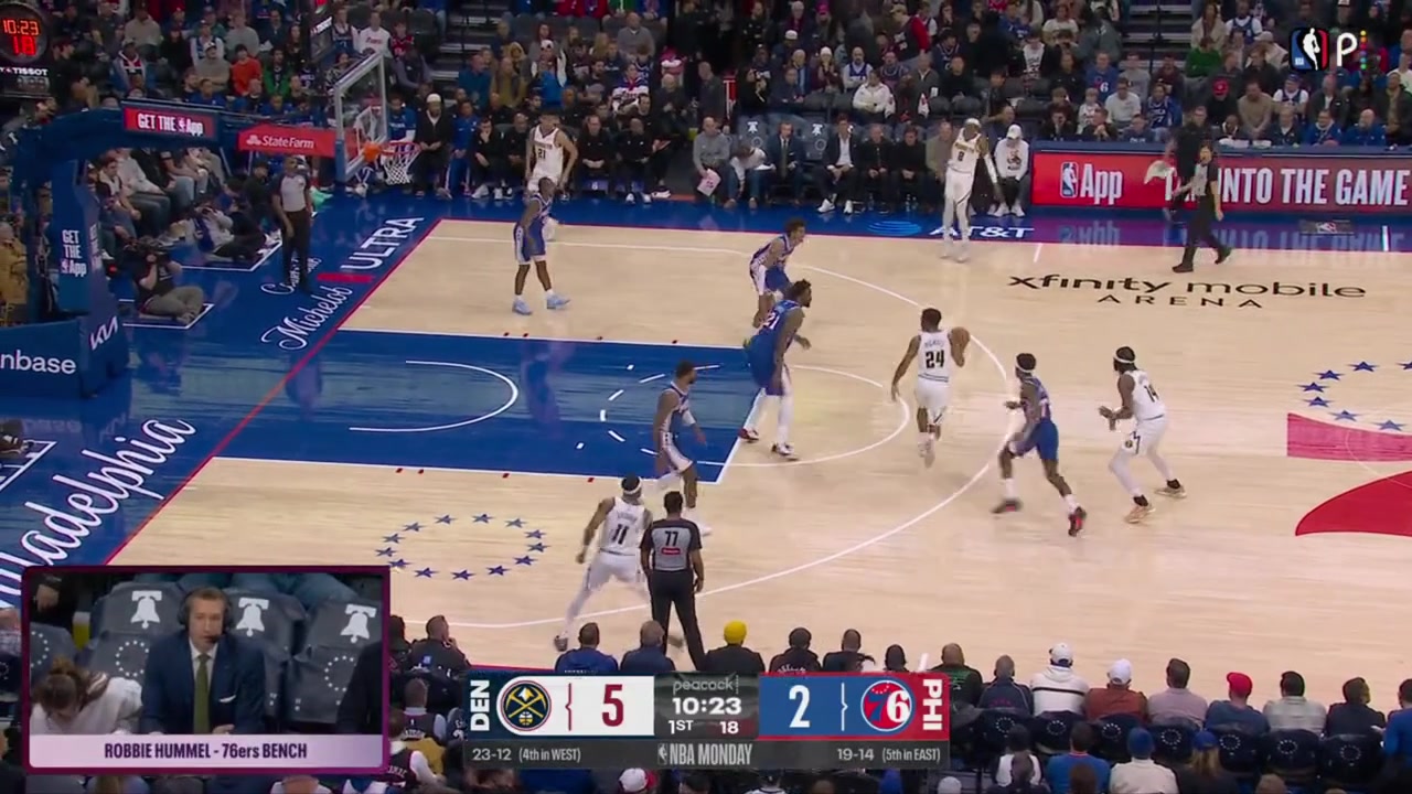 Jalen Pickett hits a three-pointer on Joel Embiid