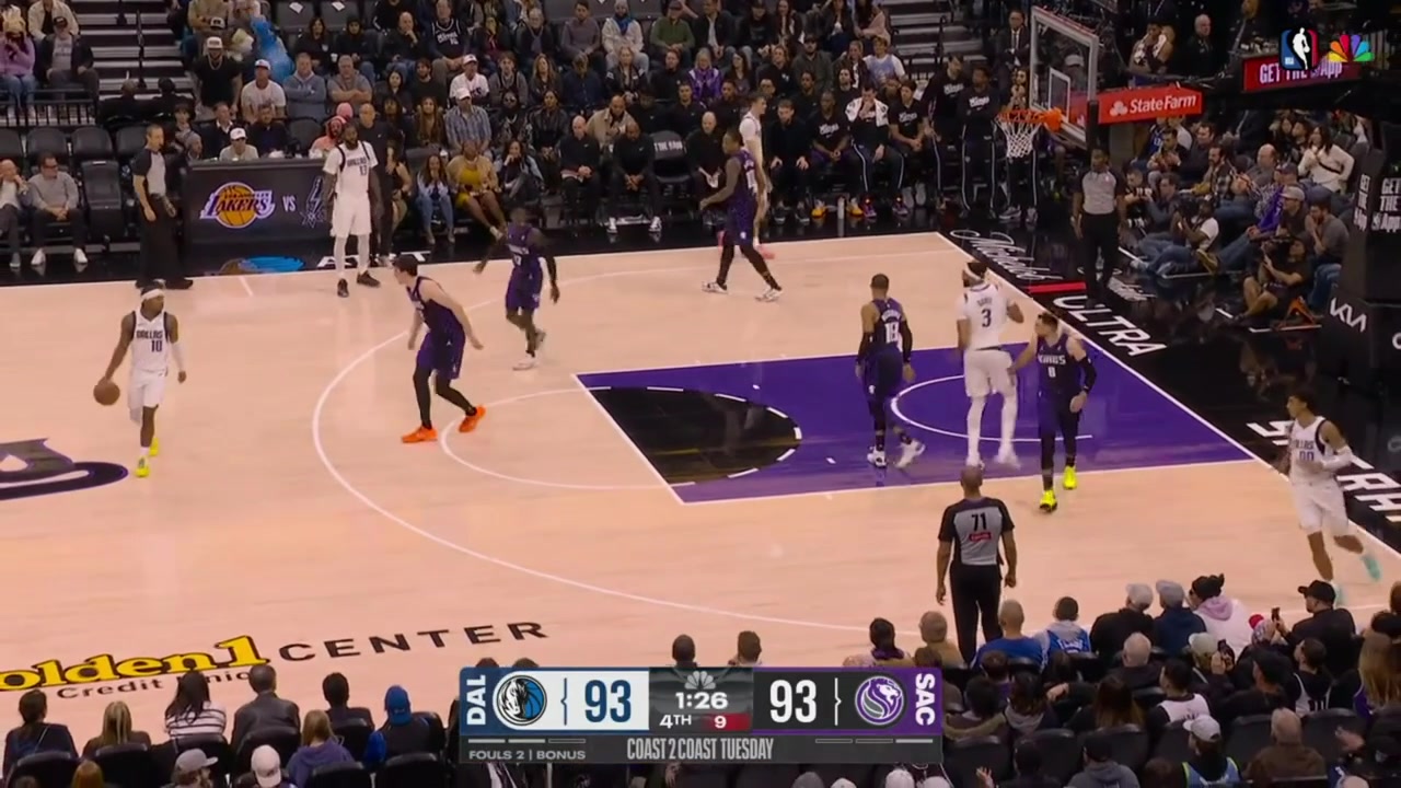 Brandon Williams with the jumper to give the Mavericks the lead with 81 seconds remaining in regu DeMar DeRozan swishes to 3 to put the Kings up 1 Cooper Flagg with the lefty finish to put the Mavs up 1 but DeRozan with a jumper over Naji Marshall to put the Kings up 1 once again