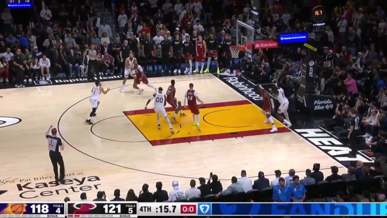 Down 3 with lt15 seconds left Dillon Brooks kicks his legs out on the shot attempt and grabs then pulls down Andrew Wiggins earning him a flagrant offensive foul essentially sealing the game for Miami