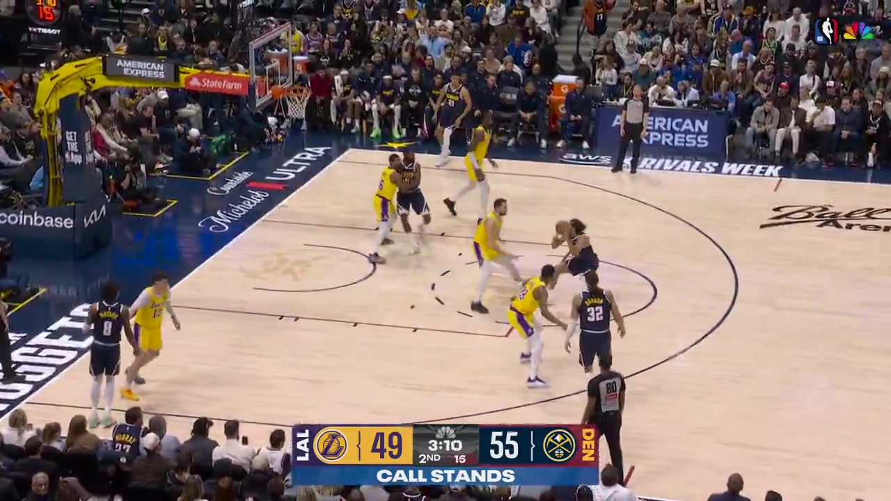 Murray creates space with a step-back and sinks the mid-range jumper over Doni