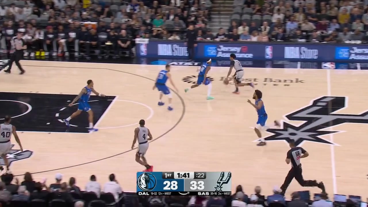 Dylan Harper finishes with a tough up-and-under layup at the rim with replay