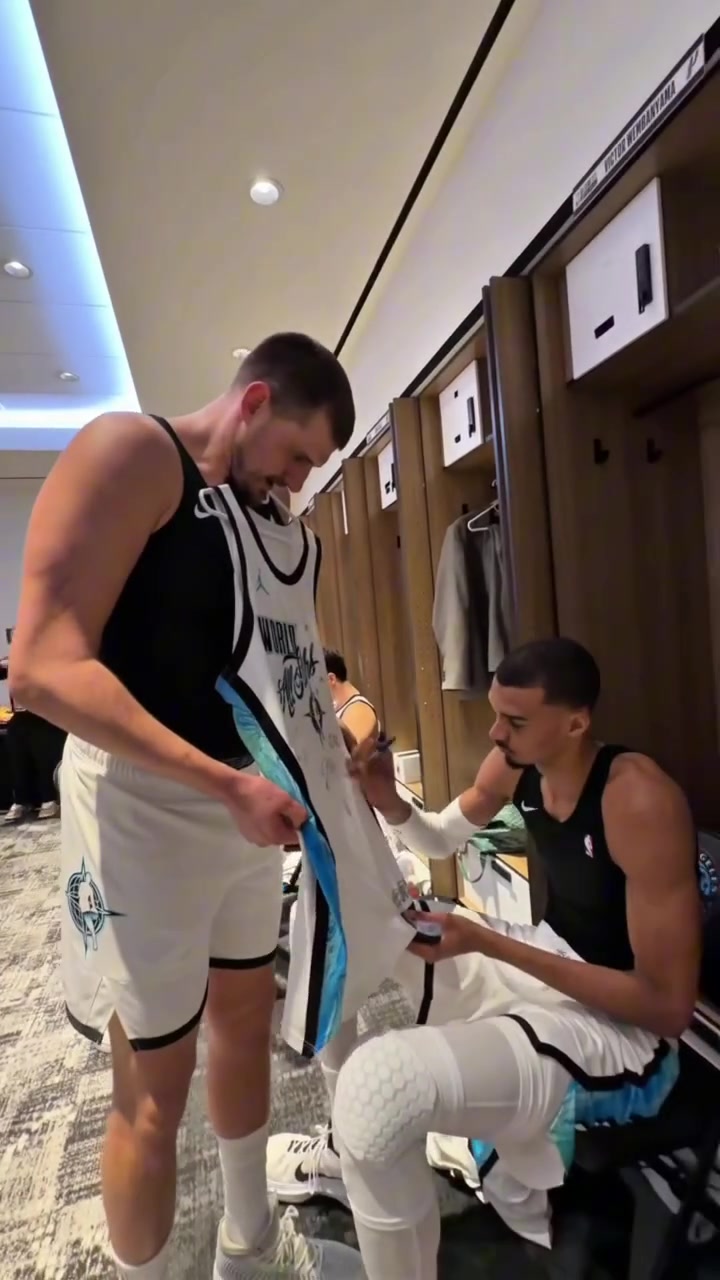 Jokic to Wemby in regards his autograph I want the Alien where is the Alien Wemby replies Say less
