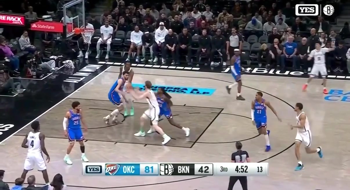 - Nic Claxton with the alley-oop to cut the lead to 37
