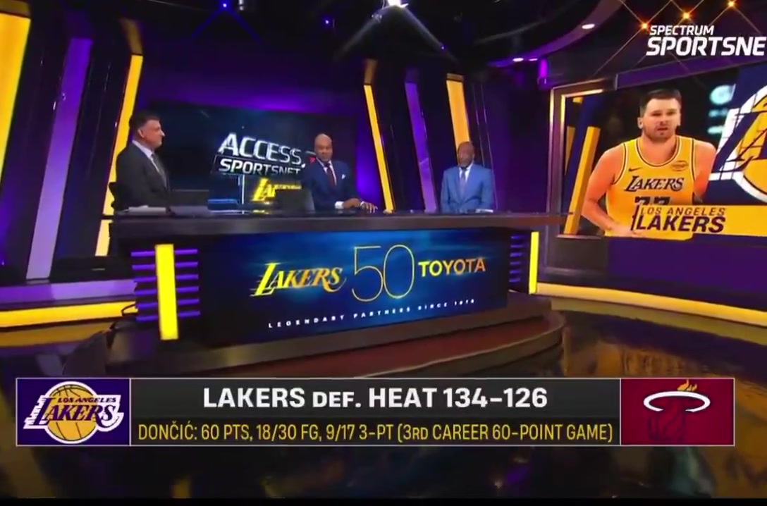 James Worthy is fired up postgame Historically The Lakers have had clutch players Kareem with the sky hook Magic with his play Kobe Shaq But I don't think we've ever had one as consistent and dominant as Luka Doncic