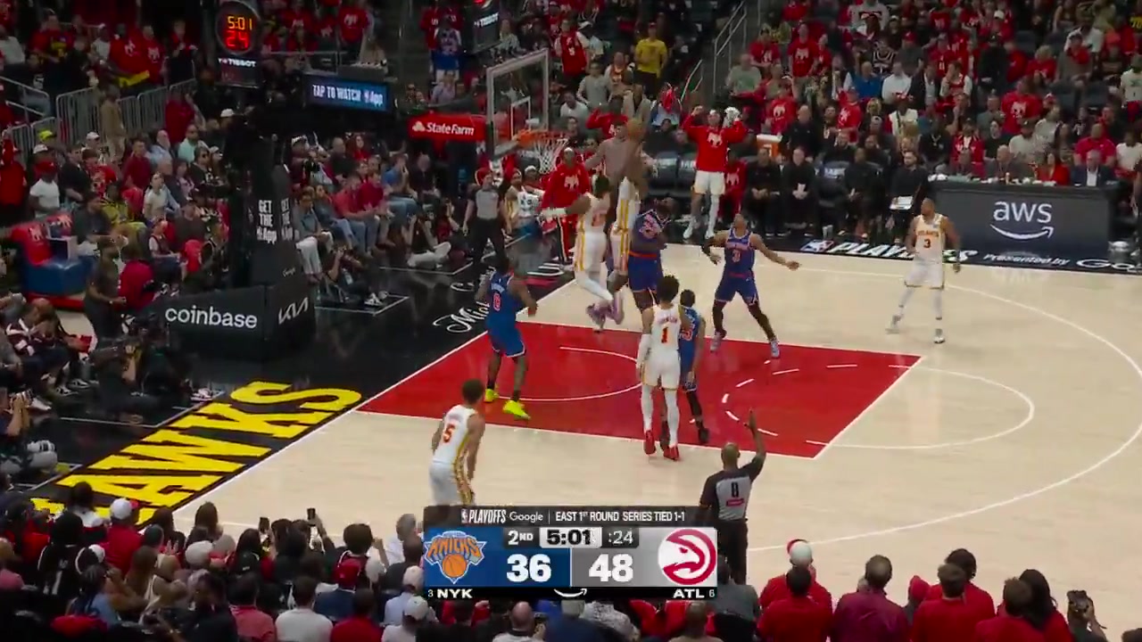Okongwu with the monster putback dunk and then a block on the other side
