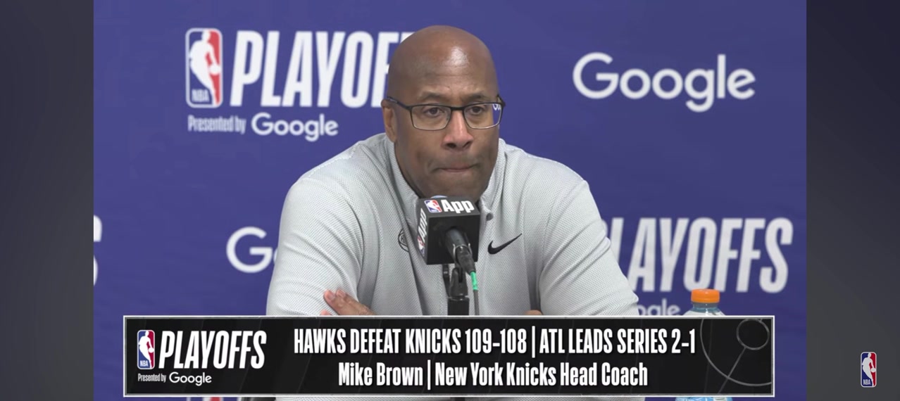 Mike Brown for the second game in a row went on a rant about officiating in response to a question about Hawks defence