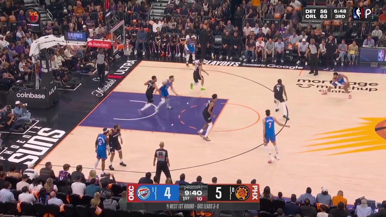 Shai Gilgeous-Alexander easily sliding through the Suns defense and scores the layup