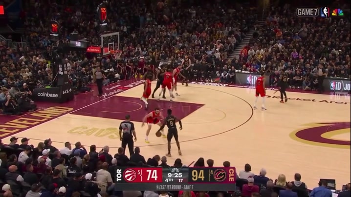 Donovan Mitchell leaps for the loose ball and ends up stuck in the third row Reggie Millers leaves the broadcast area to lend him a hand
