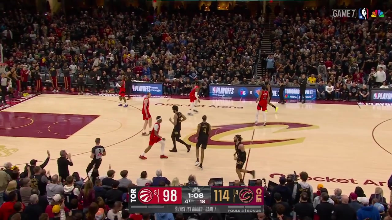 James Harden gets fouled and unintentionally tackles the Raptors' head coach Darko Rajakovi to the floor with replaysHarden makes sure to check on Darko if he is okay