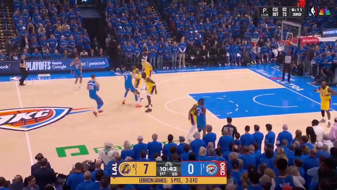 Lakers onoff intense defense on Shai Gilgeous-Alexander in game 1 tonight - Western Semifinals - 2026 NBA Playoffs - 5526Forcing 7 turnovers and much more