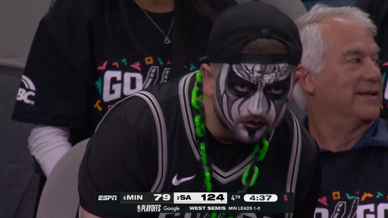 Joe Ingles and Kelly Olynyk trade 3s in game 2 and two fans costume