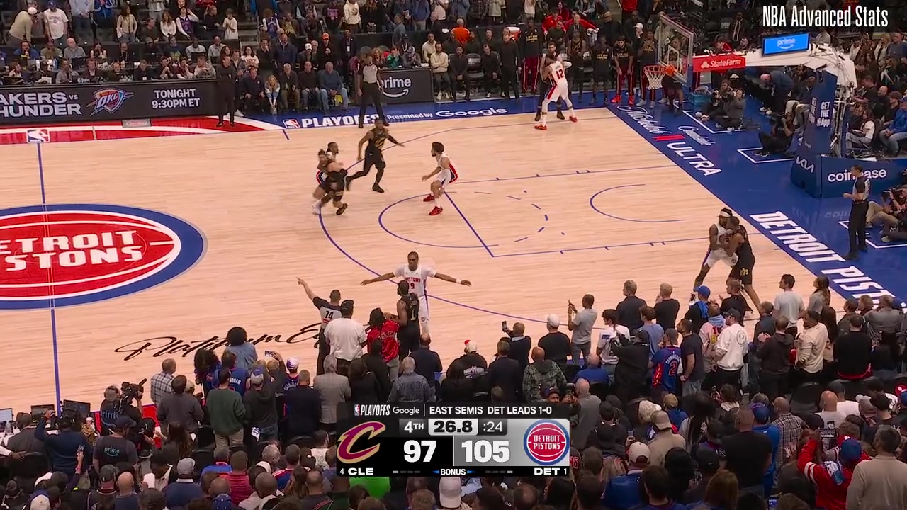 Lowlight Max Strus tries to shove Cade Cunningham from behind for the loose ball but gets ninja tossed instead for a loose ball foul