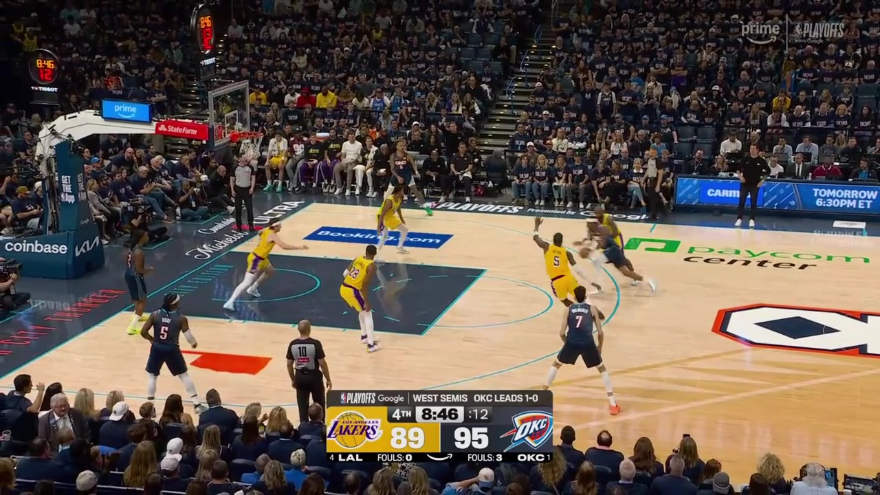 SGA blows by LeBron and finishes at the rim